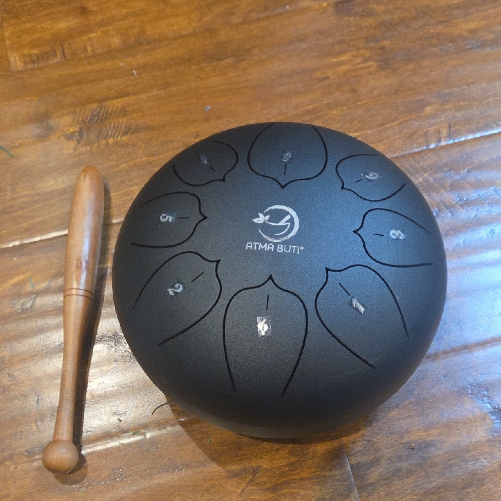Black Steel Tongue Drum with Mallet